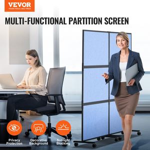 Divisorio per Ufficio a 2 Pannelli Autoportante, Parete Divisoria per Privacy e Riduzione del Rumore - Product Image 2