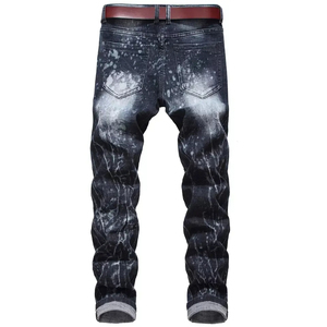 Pantalon en jean pour homme, coupe classique, tissu extensible en coton respirant, durable, décontracté, à porter tous les jours, pantalon de mode pour toutes les saisons - Product Image 6