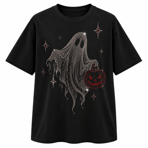 <b>Halloween</b> Oversized Rhinestone T <b>Shirt</b> Sparkling Graphic Tee Custom Crystal Party Streetwear Men And Women - Product Image 4