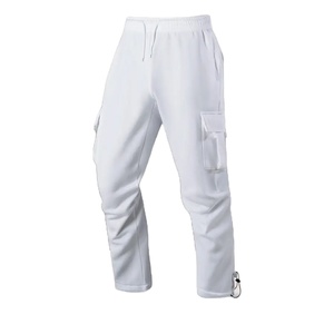 Pantalon de jogging cargo épais pour homme, multipoches, en molleton, coupe ample, en coton, style streetwear, personnalisable - Product Image 1