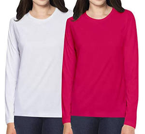 Premium Heavy Quality Durable <b>Cute</b> Women's 100% Cotton Knitted Crew Neck Long Sleeve Breathable <b>T</b>-<b>Shirt</b> with Custom Logo - Product Image 4