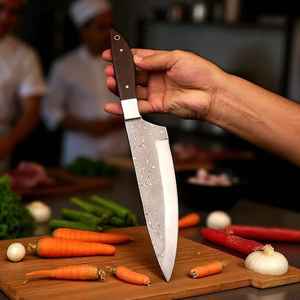 Cuchillo de Chef al por Mayor, Juego de Cuchillos de Cocina Santoku de Acero al Carbono con Mangos de Madera de Palisandro, Hecho en Pakistán, Grado Industrial - Product Image 5