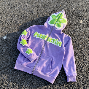 Sudaderas de Algodón Grueso de 360 GSM, Corte Regular, con Estampado Puff, para Unisex, Estilo Urbano Y2K, Sudadera con Capucha y Estampado Puff - Product Image 4
