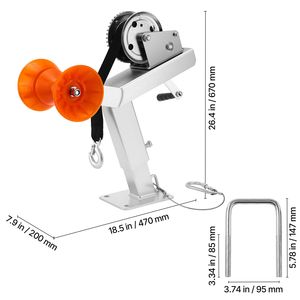 Supporto per verricello da rimorchio per barche da 1200 libbre con rullo, cinghia per verricello da 2 pollici x 25 piedi, bullone a U da 2,3 pollici, accessori per montaggio verricello - Product Image 5