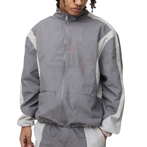 Zip Soft Shell Crinkle Nylon Acid Wash Vintage Breathable Lightweight Tracksuit Men Boxy Fit Track Jacket Shorts Set Unisex - Product Image 6
