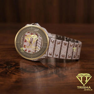 Reloj Clásico de Alta Calidad con Diamantes Moissanite VVS, Función de Fecha y Diseño de Esfera con Ventana de Cristal - Product Image 6