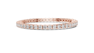Pulsera de tenis de oro rosa de 18k con diamantes micro pavé de corte brillante redondo cultivados en laboratorio, de lujo para boda - Product Image 5