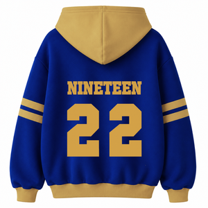 Sweat-shirt personnalisé de la sororité Sigma Gamma Rho, logo brodé sur le devant, bleu et or, manches courtes, coton, pour femme - Product Image 4