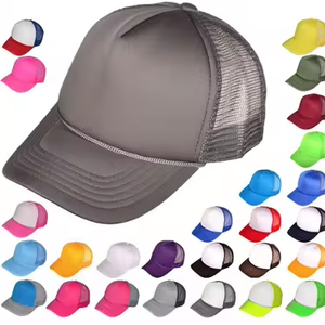 Classic Foam 5 Panel Trucker <b>Hat</b> Summer Mesh Cap Solid Two Toned Blank <b>Hat</b> for Mens Womens Adjustable Snapback - Product Image 1