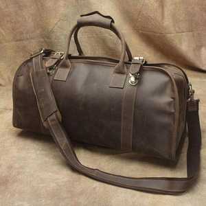 Bolsa de Viaje de Cuero de Lujo Premium con Cierre de Cremallera, Gran Capacidad, Duradera y Ligera para Viajes de Fin de Semana - Product Image 1