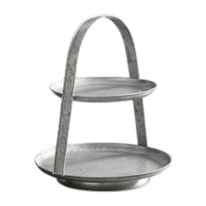 Soporte de Pastel de Metal Galvanizado de 2 Niveles de Primera Calidad, Redondo, para Exhibición de Postres y Cupcakes, para Bodas, Fiestas y Hogar, a Buen Precio - Product Image 1