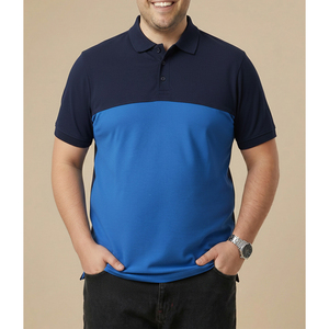Men's <b>Navy</b> Blue Short Sleeve Polo Shirt Regular Fit Casual Knitted Cotton Jersey Breathable Solid Color Sport Wear - Product Image 2