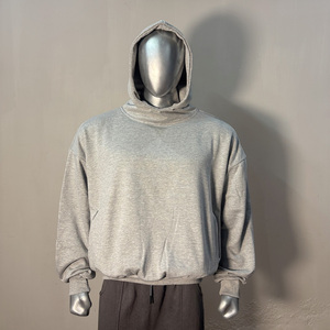 OEM <b>Custom</b> Logo Heavyweight Fleece Boxy Fit Hoodies For Men <b>Balloon</b> Hoodies Winter Casual Pullover Blank Oversized Hoodie - Product Image 6