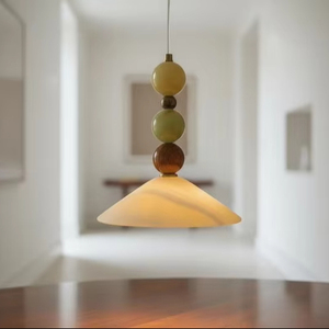 Lámpara Colgante Chapou de Ónix y Mármol, Hecha a Mano con Piedra y Vidrio, para Isla de Cocina y Comedores Modernos - Product Image 1