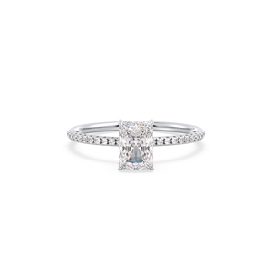 Bague de fiançailles REYES en diamant de laboratoire HPHT CVD de luxe, or blanc 14 carats massif, diamant taille radiant 1,17 carat, bijoux fins - Product Image 2