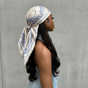 Pañuelo Cuadrado de Satén 2026 para Mujer, Hijab con Estampado Paisley, Elegante Pañuelo de Seda para el Cuello, Chal, Accesorios para el Cabello, Bandana - Product Image 5