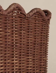 Natural Rattan Modern Geometric Eco-Friendly Scallop <b>Rectangular</b> Storage <b>Basket</b> - Product Image 3