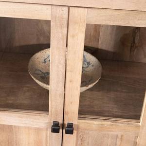 Vandana Crystal Matter 6-door glass-fronted <b>sideboard</b> in solid mango wood, 190cm Maestro - Product Image 6