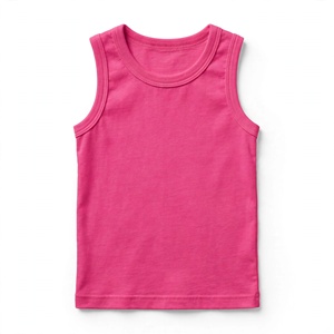 Camiseta sin Mangas Personalizada para Niñas, Cuello Redondo, Spandex/Algodón, Transpirable, Ecológica, Antiarrugas, Lavable, Color Sólido, Ropa de Verano - Product Image 6