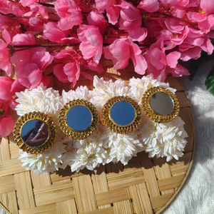 Pulsera de Gota Gajra con Espejo de Jazmín Artificial de Rajasthani para Bodas Indias, Haldi, Heena, Nikah, Sangeet, Joyería Festiva y Recuerdo - Product Image 1