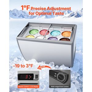 Congelador Comercial de Exhibición de 13.1 Pies Cúbicos, Vitrina para Helados y Gelato con Cerradura - Product Image 2