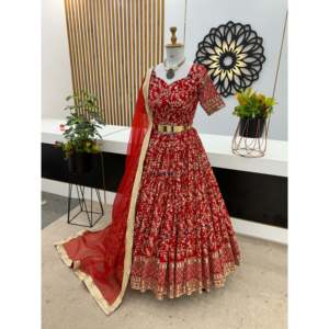 Fancy Embroidered Lehenga Choli <b>Indian</b> & <b>Pakistani</b> <b>Clothing</b> with Sequence Work - Product Image 3