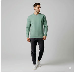 เสื้อสเวตเชิ้ตผู้ชายแบบหนา ผ้าคอตตอนผสม คุณภาพดี สั่งทำโลโก้ได้ ขายส่ง ไซส์ใหญ่พิเศษ ป้องกันรอยยับ 100% - Product Image 4