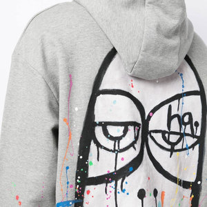 Wholesale Cut <b>Edge</b> Raw Hem 3D Printed Eco-Friendly Men's Hoodie with Customized Logo Two Tone Pullover Hoodie - Product Image 6