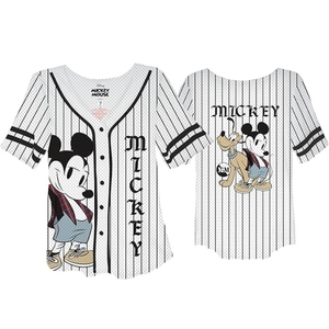 Camiseta de béisbol con botones de Mickey Mouse y Pluto para mujer - Product Image 1