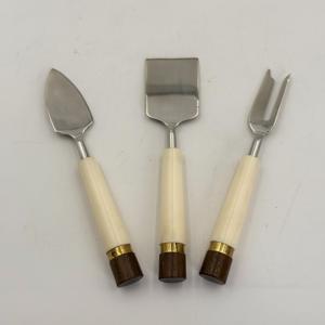 Cortador de Queso Moderno de Acero Inoxidable Plateado con Mango de Resina Blanca, Esparcidor de Queso para Mesa, Uso Doméstico y en Restaurantes - Product Image 2