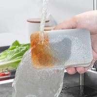 Esponjas de Limpieza de Doble Cara Grises, Antiarañazos, Paquete de 5, para Cocina, Fregado y Lavado de Platos
