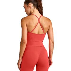 Camiseta sin mangas informal para mujer, cuello redondo, ligera, suave y elástica, camiseta básica de verano para gimnasio, fitness, correr, entrenamiento - Product Image 2