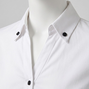 Nouveauté 2026 : Blouse boutonnée pour femme grande taille, en flanelle de coton et fibre de bambou, teinte en fil et brodée, à carreaux, personnalisable, respirante, pour le bureau - Product Image 2