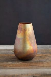 Handmade Copper Tabletop <b>Vase</b> With Bohemian Design And Patina Finish - Product Image 1