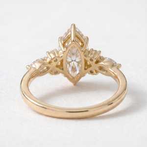 Bague romantique en or massif 14 carats avec diamant de laboratoire taille marquise 1,01 carat, bijou de fête, cadeau pour mariage - Product Image 6