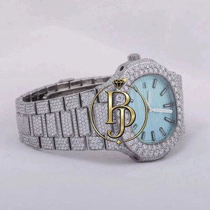 Montre de luxe en acier inoxydable Bling Jewelry, style hip-hop, boîtier carré, écologique, résistance à l'eau 10 bars, montre de mode pour homme, montre de business - Product Image 4