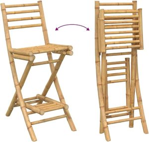 Wholesale Foldable Bamboo Dining Chair High Bar <b>Stool</b> Outdoor <b>Garden</b> Camping Picnic Folding Chair Eco Natural Wood Chair - Product Image 1