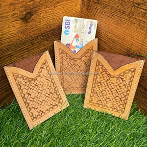 เคสใส่บัตรเครดิตทรงสี่เหลี่ยมผืนผ้าหนังถือด้วยมือขนาดเล็กน่ารักแบบตะวันตก - Product Image 5