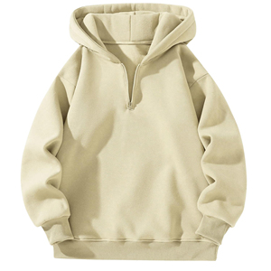 Sweat-shirts à capuche avec fermeture éclair quart de tour personnalisés en coton, vente en gros, OEM ODM - Product Image 1