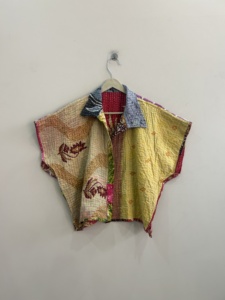 Handmade Vintage Kantha Boho <b>Quilted</b> Short Jacket Coat - Product Image 6