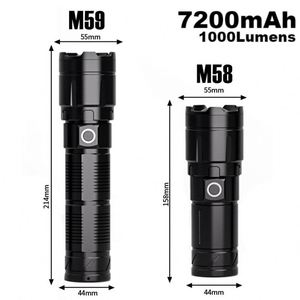 CITICITY 3500 Lumens <b>LED</b> Aluminum Alloy 800m Long Range Telescopic Zoom IP44 <b>Rechargeable</b> Flashlight 6000K Daylight Emergency - Product Image 4
