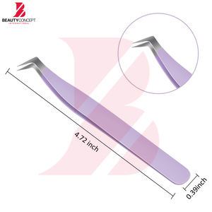 Pinzas Antiestáticas Antideslizantes para Pestañas, con Punta de Fibra en Ángulo de 90 Grados, para Mega Volumen, Pinzas de Precisión para Extensión de Pestañas para Uso en Salón - Product Image 2