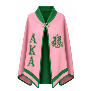 Greek Alpha | Kapa | Alpha AKA Sorority Clothing Elegant 100% Premium Wool <b>Cape</b> Shawl | Open Poncho - Product Image 5