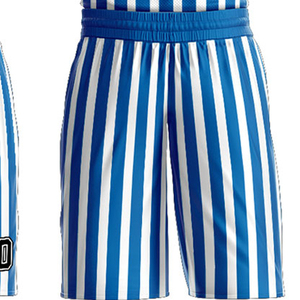 Conjunto de Uniforme de Baloncesto Personalizado con Rayas Azules y Blancas, Unisex, Sin Mangas, Cuello en V, Malla Sublimada Transpirable para Adultos - Product Image 4