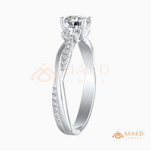 925 Sterling Silver Round Cut Moissanite Three Stone Engagement Ring Wedding Band Bridal Jewelry USA Gift - Product Image 6