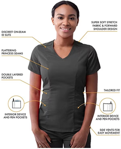 Private Label Custom Long Sleeve Stretchy Plus Size Jogger Fashion Doctor Nurse Uniforms Nursing <b>Scrubs</b> Uniforms Sets for Women - Product Image 1
