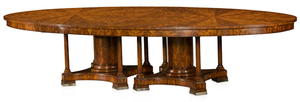Customizable Walnut Mahogany Wood Upholstered <b>Dining</b> <b>Table</b> - Product Image 2