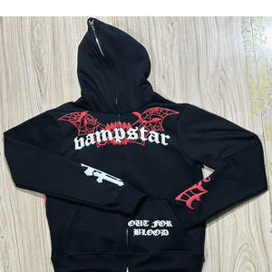 Top tendance jeunesse sweat à capuche de haute qualité 100% coton Street Wear impression couleur personnalisée fermeture éclair thermique survêtement col à capuche - Product Image 4