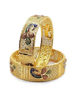 Gold Plated Alloy Peacock Designer Polki Bangles Set Women's Vintage <b>Crystal</b> Rhinestone <b>Bracelets</b> Wedding Jewelry Fashion Bangle - Product Image 6