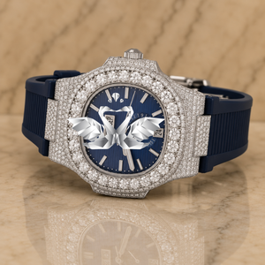 Custom Luxury Moissanite Watch Men Full Diamond Stainless Steel Quartz Wristwatch - Product Image 1